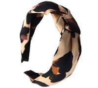 TEHAUX 1pcs Decorative Hair Decoration Leopard Printed Headband Satin Plastic Vintage Fashionable Headband Won't Hurt Hair Teen Women Daily Outfits