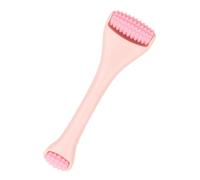 TEHAUX 1pcs Pink Silicone Face Massager Ergonomic Design, Unique Shape Manual Roller for Eye Cream Lead-in and Facial Ice Massage, Easy to Store Beauty Tool for Face and Neck