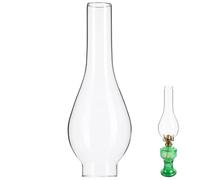 TEHAUX 2" Base Glass Oil Lamp Chimney, 9.65" Height Clear Hurricane Globe, Replacement Hand-Blown Kerosene Lampshade for Vintage & Traditional Oil Lanterns (1 Pack)