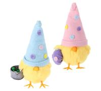 TEHAUX 2 Pcs Chick Plush Easter Easter Chicken Figurine Cute Assorted Color Plush Soft Touch Easy Maintenance Desktop Decoration for Memorable Gatherings