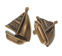 TEHAUX 2 pcs Decorative Frog Boat Shape Single Hole Knob Metal Drawer Pulls for Room Cute Cabinet Handle for Wardrobe Dresser Cupboard Easy to Install Sturdy Design