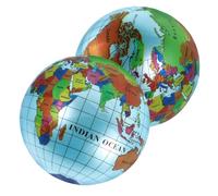 TEHAUX 2 Pcs Inflatable Globe Balls for Portable World Map Educational Geography Learning Tool for Easy to Carry