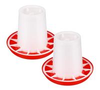 TEHAUX 2 Pcs Poultry Feeding Troughs Red Plastic Chicken Feeders with Strong Toughness and Drop Resistant Design Suitable for Geese and Chickens on Farm