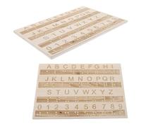 TEHAUX 2 Pcs Wooden Braille Learning Boards with Raised Dots, Alphabet and Number Tactile Teaching Tools for Blind People, Braille Practice Boards for Visual Impairment Random Color