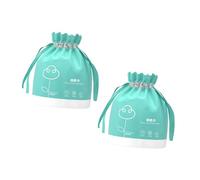 TEHAUX 2 Rolls Disposable Cotton Facial Tissues, 40 Sheets Per Roll, Dry and Wet Use Cleansing Towelettes for Women Makeup Removal, Soft Green Facial Towels for Skincare and Daily Face