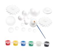 TEHAUX 2 Sets DIY Solar System Foam Ball Craft Kit for Lightweight Polystyrene Planet Balls with Paint for Painting Drawing and Hand Art Projects for School Party and Home Decorations
