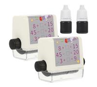TEHAUX 2 Sets Math Roller Stamps for Self-Inking Addition and Subtraction Practice Within 100, Line Stamper for Handwriting and Math Exercises, Includes Ink Pad and Storage Box, Suitable