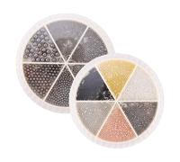 TEHAUX 2 Sets Nail Art Beads Metal Steel Mini Nail Beads for DIY Suitable for Assorted Colour Kit