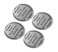 TEHAUX 2 Sets Please Wipe Your Feet before Entering Sticker Entryway Sticker Self-adhesive Pvc Reminder Function Stylish Unique Design for Entryway Decorations 7.86x4.72x0.04in