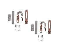 TEHAUX 2 Sets Stainless Steel Anti-Theft Door Chain Lock with Dual Bolt Safety Latch for Hotel Home Security Enhanced Privacy Dark Red