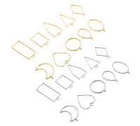 TEHAUX 20 Pcs Zinc Alloy Open Bezel Geometric Pendants with Heart and Teardrop Shapes for DIY Jewelry Crafting Hollow Frame Charms in Gold and Silver Stable Resin Base for Handmade