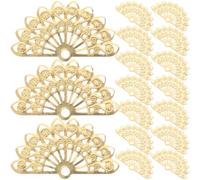 TEHAUX 200pcs Golden Hollow Fan Shaped Metal Pendant Charm | Openwork Iron Piece, Smooth Edges and Lightweight Form, Suitable for Earring and Hair Accessory Crafting