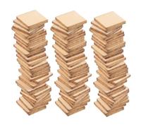 TEHAUX 200pcs Unfinished Square Wood Pieces Craft Blocks for DIY Projects Painting Staining and Unique Decorations for Weddings Holidays and Art Activities