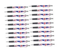 TEHAUX 20pcs British Flag Ballpoint Pen Smooth Ballpoint Pen Stylish British Flag Pattern Comfortable Grip Smooth Writing Black Ink for Signing Documents and Home Use