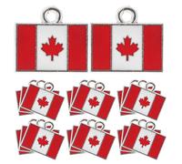 TEHAUX 20pcs Canadian Flag Charms Drip Oil Metal Pendants for DIY Jewelry Making Necklace Craft Charms Earring and Bracelet Accessories with Anti-fade Design