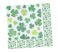 TEHAUX 20pcs Clover Napkin St Patricks Day Irish Shamrock Paper Decorative Beverage Party Luncheon Tableware for Wedding Green Holiday Dinner
