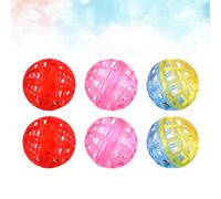 TEHAUX 20pcs Creative Cat Ball Plastic Bell Ball for Physical Stimulation and Furniture Protection Interactive Pet for Indoor Cats Random Color