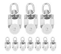 TEHAUX 20pcs Curtain Track Gliders with Twin Wheel Rollers for Smooth Sliding, Made of Sturdy Plastic and Stainless Steel, for Sliding Doors and Bedrooms, Free Rolling Silent Runner