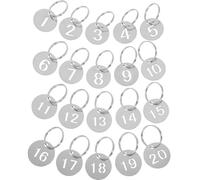 TEHAUX 20pcs Key Classification Tags Number Tags Stainless Steel Round Shape Easy to Attach Organizing Keys for Luggage and Locker Use