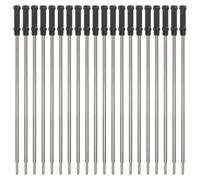 TEHAUX 20Pcs Metal Ballpoint Pen Refills 11.5Cm Twist Action Black Ink Compatible with Cross and Other Brand Pens Smooth Writing Medium Point