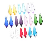 TEHAUX 20Pcs Mixed Color Crystal Chandelier Pendants Hanging Glass Ornaments for Home Decor DIY Elegant Teardrop Prisms for Lamps Windows Garden Lighting