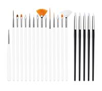 TEHAUX 20pcs Nail Art Pen Kit Silicone and Nylon Brush Tips for Professional Manicure Use Fine Tip Nail Painting Tools for Drawing Lines and Special Patterns
