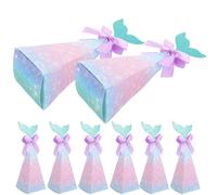 TEHAUX 20pcs Paper Mermaid Cookie Boxes Candy Box with Delicate Design Cartoon Mermaid Shape Lightweight and Easy to Carry Party Candy Container for Birthday Party Decoration