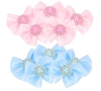 TEHAUX 20pcs Pet Hairbands with Elastic Bowtie Ornaments Multi-color Dog Hair Bows for Small Medium Large Dogs Festive Party Birthday Photo Shoot Accessories