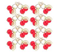 TEHAUX 20pcs Red Cherry Charms for Jewelry Making, Plastic Fruit Beads with Vibrant Colors and Resist Fading, Unique Design Mini Cherry Pendants for DIY Bracelets and Necklaces