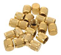 TEHAUX 20pcs Round Brass Flare Caps for HVAC Refrigerant Valves with Optimal Leakproof Performance and Heavy Duty Brass Material, Suitable for Commercial Refrigeration and Automotive Air