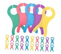 TEHAUX 20pcs Small Yarn Bobbin Winder Board for Sewing Crochet Cross Stitch Plastic Thread Organizer Preventing Tangled Knitting Embroidery Accessories with Colors