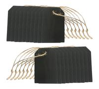 TEHAUX 20pcs Wooden Price Hanging Tags Small Chalkboard Labels with Ropes Vintage Style Solid Surface Blank Design for Clothing and Jewelry Display
