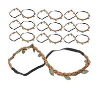 TEHAUX 20pcs Woven Wreath Headpiece Imitation Leaf Braided Hairband, Leaf Woven Headband for Party Hair Accessory and DIY Hair Decor