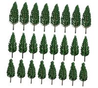 TEHAUX 24 Pcs Realistic Model Railway Trees Fake Tree Ornaments for Micro Landscape Scenery Architectural and Train Layout Decorations
