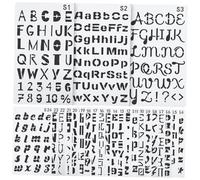 TEHAUX 24 Sheets Reusable Pet Letter Stencils Alphabet Drawing Templates for Handicraft Painting and Calligraphy Practice Hollow Design for DIY Journal Decorating and Artistic Drafting