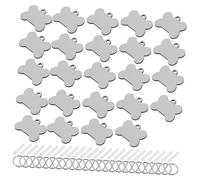 TEHAUX 24Pcs Double-Sided Heat Transfer MDF Key Holder DIY Blank Key Ring Accessories for Crafting Bone Shape Sublimation Blanks for Custom Keychains Making