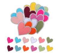 TEHAUX 24pcs Valentine’s Day Iron-on Sew-on Patches Heart Embroidered Applique Patches Assorted Color Fabric Repair Lovely Fashion Leaf-Themed Elegance for Garments Jackets Seasonal