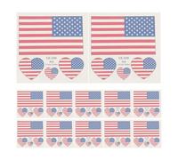 TEHAUX 25pcs American Flag Decal Temporary Tattoos Stickers Removable Washable Plastic for Party Decoration on Cars and Windows
