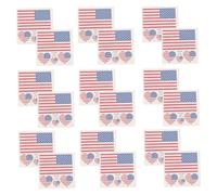 TEHAUX 25pcs American Flag Temporary Tattoo Stickers for Face and Cars, Washable and Removable Plastic Body Decals for Independence Day Party Decorations