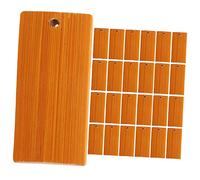 TEHAUX 25pcs Bamboo Keychain Pendant DIY Craft Kit with Rectangular Blank Surface and Writable Tags, Simple Appearance for Crafting and Creative Gift Making