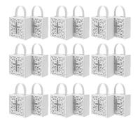 TEHAUX 25pcs White Cross Favor Boxes with Handle - Christian Baptism Packaging, First Communion Party Candy Boxes for Wedding and Religious Celebrations
