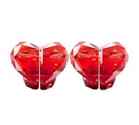 TEHAUX 2pair Toilet Tank Press Buttons with Crystal Heart Design Toilet Flush Button Pushers Replacement in Red for Women with Long Nails