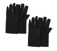 TEHAUX 2pairs Thickened Black Polyurethane Gloves for Jewelry Store Multipurpose Inspection and Etiquette Use Wear-resistant Lightweight for Performance and Industry