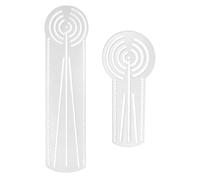 TEHAUX 2pcs Acrylic Mandala Ruler Set for Precision Drawing Aid and Creating Intricate Geometric Patterns, Ergonomic Contours, for Math and Card Making