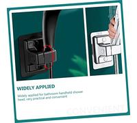 TEHAUX 2pcs Adjustable Abs Shower Head Holders Wall Mount Brackets for Bathroom with Strong Load-Bearing Capacity and Rotatable Base Compatible with Standard Shower Nozzles Silver Black