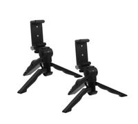TEHAUX 2Pcs Adjustable Phone Tripod with Flexible Holder Compact Desktop Stabilizer for Outdoor Photography Streaming and Documentary Filmmaking Portable and Durable Design