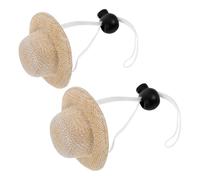 TEHAUX 2pcs Adjustable Synthetic Material Dog Hats for Pets with Elastic Strap, Delicate Puppy Hats to Keep Pets Cool, for Carnival and Fancy Dress Ball