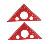 TEHAUX 2pcs Aluminum Alloy Woodworking Triangular Ruler Multi-functional Angle Measuring Tool with Markings for Precise Height Depth and Right Angle Measurement in Carpentry and DIY