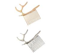 TEHAUX 2pcs Antler Hair Combs for Women, Stylish Alloy Material, Not Easy to Scratch Skin, for Party and Gathering Hair Accessories