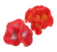 TEHAUX 2pcs Artificial Coral Fish Tank Decorative Resin Craft Red Aquarium Ornament Realistic Design for Fish and Shrimp Hideout